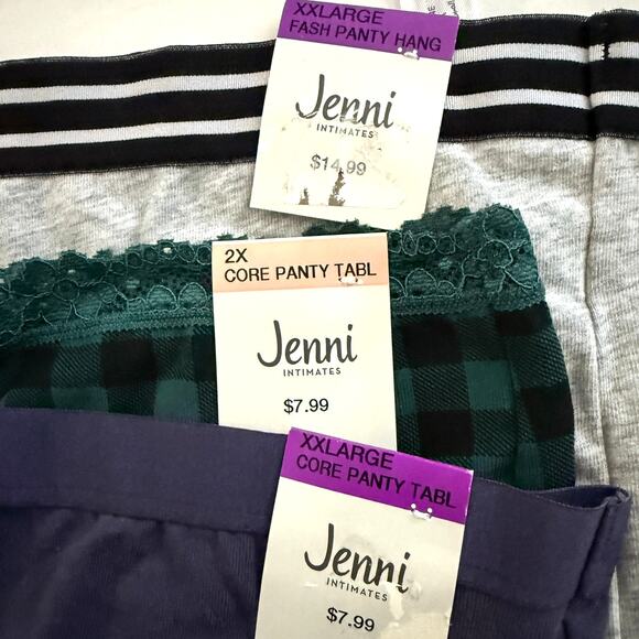 Jenni Intimates Lot 3pcs Hipster Boyshort Cotton Panties Multi - Plus XXL 2X - Picture 4 of 7